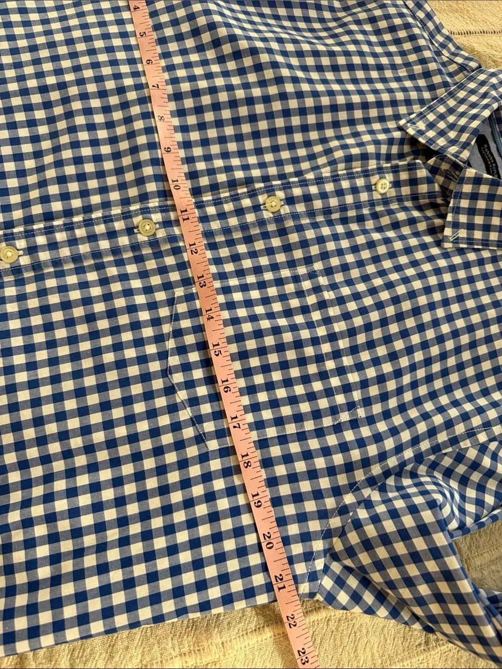EUC Banana Republic Blue and White Gingham Button-Down Shirt